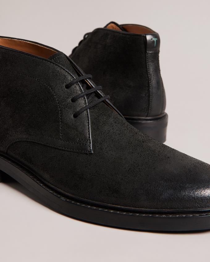 Botte Chukka Ted Baker Polished Suede Noir Homme | KCY-02670358